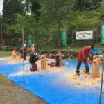 チェーンソーアートデモ開催